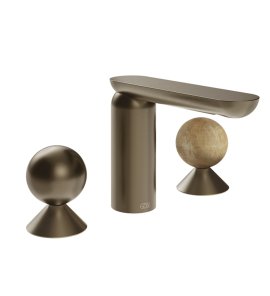 Gessi Perle Bateria umywalkowa 3-otworowa bez korka coffee bronze brushed pvd/metal/onyx cola 74035.761
