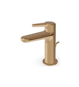 Zucchetti Medameda Bateria umywalkowa jednootworowa z korkiem automatycznym Brushed British Gold PVD ZMM710.P31