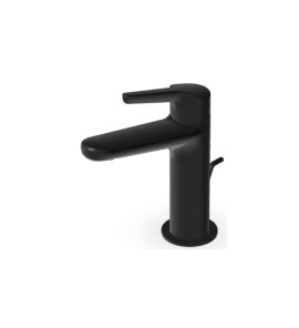 Zucchetti Medameda Bateria umywalkowa jednootworowa z korkiem automatycznym Brushed Total Black PVD ZMM710.P81