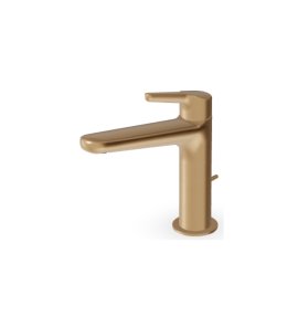 Zucchetti Medameda Bateria umywalkowa jednootworowa z korkiem automatycznym Brushed British Gold PVD ZMM711.P31