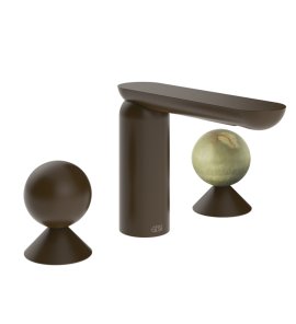 Gessi Perle Bateria umywalkowa 3-otworowa bez korka dark bronze/metal/onyx green 74055.845