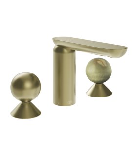 Gessi Perle Bateria umywalkowa 3-otworowa bez korka brass brushed pvd/metal/onyx green 74055.727