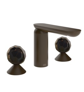 Gessi Perle Bateria umywalkowa 3-otworowa bez korka dark bronze/murano sfaccettato 74225.845