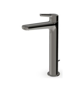 Zucchetti Medameda Bateria umywalkowa jednootworowa wysoka z korkiem automatycznym Metal Black ZMM712.C50