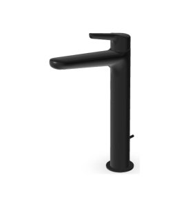 Zucchetti Medameda Bateria umywalkowa jednootworowa wysoka z korkiem automatycznym Brushed Total Black PVD ZMM712.P81