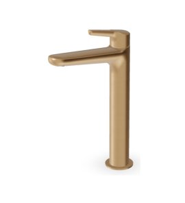 Zucchetti Medameda Bateria umywalkowa jednootworowa wysoka bez korka Brushed British Gold PVD ZMM715.P31