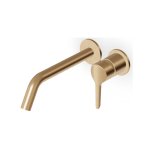 Zucchetti Medameda Bateria umywalkowa podtynkowa 2-otworowa 215 mm - element zewnętrzny Brushed British Gold PVD ZMM678.P31