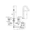 Zucchetti Medameda Bateria umywalkowa 3-otworowa z korkiem automatycznym British Gold PVD ZMM5506.P30