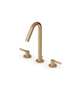 Zucchetti Medameda Bateria umywalkowa 3-otworowa z korkiem automatycznym Brushed British Gold PVD ZMM5506.P31