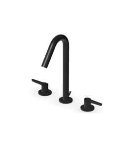 Zucchetti Medameda Bateria umywalkowa 3-otworowa z korkiem automatycznym Brushed Total Black PVD ZMM5506.P81
