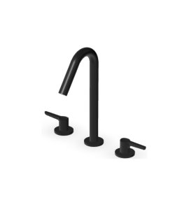 Zucchetti Medameda Bateria umywalkowa 3-otworowa bez korka Brushed Total Black PVD ZMM5507.P81