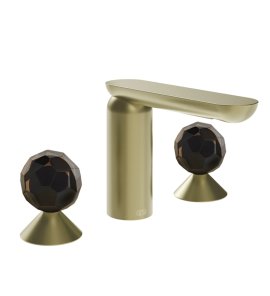 Gessi Perle Bateria umywalkowa 3-otworowa bez korka brass brushed pvd/murano sfaccettato 74225.727