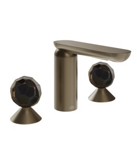 Gessi Perle Bateria umywalkowa 3-otworowa bez korka coffee bronze brushed pvd/murano sfaccettato 74225.761