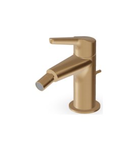 Zucchetti Medameda Bateria bidetowa jednootworowa z korkiem automatycznym Brushed British Gold PVD ZMM387.P31