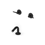 Zucchetti Medameda Bateria bidetowa podtynkowa z wylewką stojącą oraz korkiem automatycznym Brushed Total Black PVD ZMM5763.P81