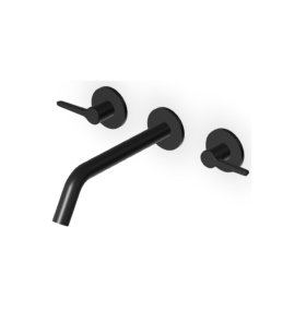 Zucchetti Medameda Bateria umywalkowa 3-otworowa 215 mm podtynkowa - element zewnętrzny Brushed Total Black PVD ZMM5766.P81