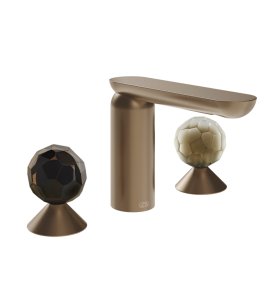 Gessi Perle Bateria umywalkowa 3-otworowa bez korka copper brushed pvd/murano sfaccettato/murano battuto 74245.708