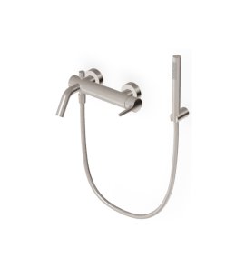 Zucchetti Medameda Bateria wannowo-natryskowa ścienna z zestawem natryskowym Brushed Nickiel ZMM521.C3