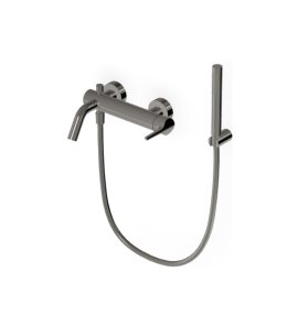 Zucchetti Medameda Bateria wannowo-natryskowa ścienna z zestawem natryskowym Metal Black ZMM521.C50