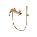 Zucchetti Medameda Bateria wannowo-natryskowa ścienna z zestawem natryskowym Brushed British Gold PVD ZMM521.P31