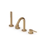 Zucchetti Medameda Bateria wannowa 4-otworowa z wyciąganą słuchawką Brushed British Gold PVD ZMM507.P31