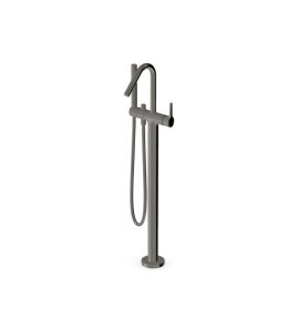 Zucchetti Medameda Bateria wannowa wolnostojąca z zestawem natryskowym - element zewnętrzny Metal Black ZMM748.C50