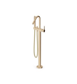 Zucchetti Medameda Bateria wannowa wolnostojąca z zestawem natryskowym - element zewnętrzny British Gold PVD ZMM748.P30