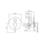 Zucchetti Medameda Bateria wannowo-natryskowa podtynkowa - element zewnętrzny Brushed Nickiel ZMM776.C3