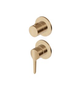 Zucchetti Medameda Bateria wannowo-natryskowa podtynkowa 2-drożna - element zewnętrzny Brushed British Gold PVD ZMM778.P31