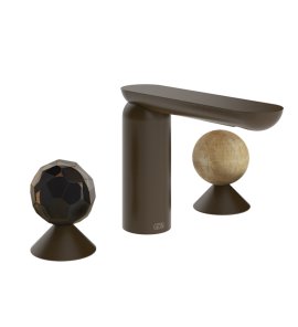 Gessi Perle Bateria umywalkowa 3-otworowa bez korka dark bronze/murano sfaccettato/onyx cola 74235.845