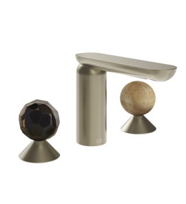 Gessi Perle Bateria umywalkowa 3-otworowa bez korka finox brushed nickel/murano sfaccettato/onyx cola 74235.149