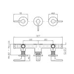 Zucchetti Medameda Bateria wannowo-natryskowa podtynkowa 2-drożna - element zewnętrzny Brushed Total Black PVD ZMM5695.P81
