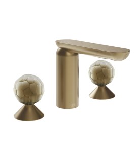 Gessi Perle Bateria umywalkowa 3-otworowa bez korka warm bronze brushed pvd/murano battuto 74445.726