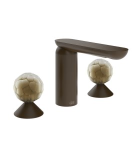 Gessi Perle Bateria umywalkowa 3-otworowa bez korka dark bronze/murano battuto 74445.845