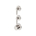 Zucchetti Medameda Bateria termostatyczna natryskowa podtynkowa 3-otworowa - element zewnętrzny Brushed Nickiel ZMM802.C3