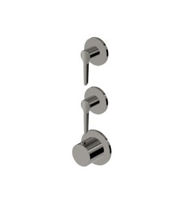 Zucchetti Medameda Bateria termostatyczna natryskowa podtynkowa 3-otworowa - element zewnętrzny Metal Black ZMM802.C50