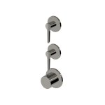 Zucchetti Medameda Bateria termostatyczna natryskowa podtynkowa 3-otworowa - element zewnętrzny Metal Black ZMM802.C50