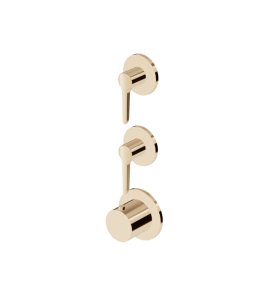 Zucchetti Medameda Bateria termostatyczna natryskowa podtynkowa 3-otworowa - element zewnętrzny British Gold PVD ZMM802.P30