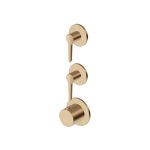 Zucchetti Medameda Bateria termostatyczna natryskowa podtynkowa 3-otworowa - element zewnętrzny Brushed British Gold PVD ZMM802.P31