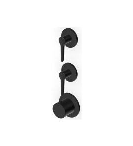 Zucchetti Medameda Bateria termostatyczna natryskowa podtynkowa 3-otworowa - element zewnętrzny Brushed Total Black PVD ZMM802.P81