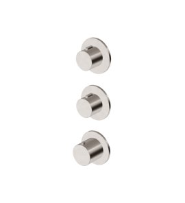 Zucchetti Medameda Bateria termostatyczna natryskowa podtynkowa 3-otworowa - element zewnętrzny Brushed Nickiel ZPA802.C3