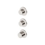 Zucchetti Medameda Bateria termostatyczna natryskowa podtynkowa 3-otworowa - element zewnętrzny Brushed Nickiel ZPA802.C3
