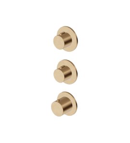 Zucchetti Medameda Bateria termostatyczna natryskowa podtynkowa 3-otworowa - element zewnętrzny Brushed British Gold PVD ZPA802.P31