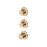 Zucchetti Medameda Bateria termostatyczna natryskowa podtynkowa 3-otworowa - element zewnętrzny Brushed British Gold PVD ZPA802.P31