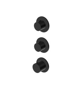 Zucchetti Medameda Bateria termostatyczna natryskowa podtynkowa 3-otworowa - element zewnętrzny Brushed Total Black PVD ZPA802.P81
