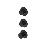 Zucchetti Medameda Bateria termostatyczna natryskowa podtynkowa 3-otworowa - element zewnętrzny Brushed Total Black PVD ZPA802.P81