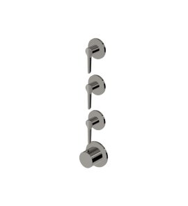 Zucchetti Medameda Bateria termostatyczna natryskowa podtynkowa 4-otworowa - element zewnętrzny Metal Black ZMM803.C50