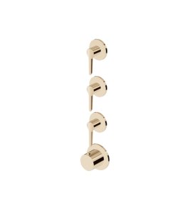 Zucchetti Medameda Bateria termostatyczna natryskowa podtynkowa 4-otworowa - element zewnętrzny British Gold PVD ZMM803.P30