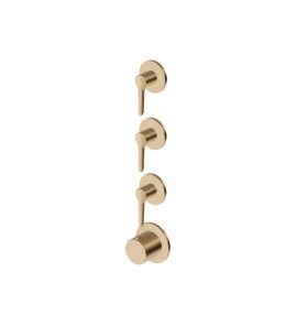 Zucchetti Medameda Bateria termostatyczna natryskowa podtynkowa 4-otworowa - element zewnętrzny Brushed British Gold PVD ZMM803.P31