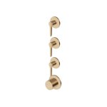 Zucchetti Medameda Bateria termostatyczna natryskowa podtynkowa 4-otworowa - element zewnętrzny Brushed British Gold PVD ZMM803.P31